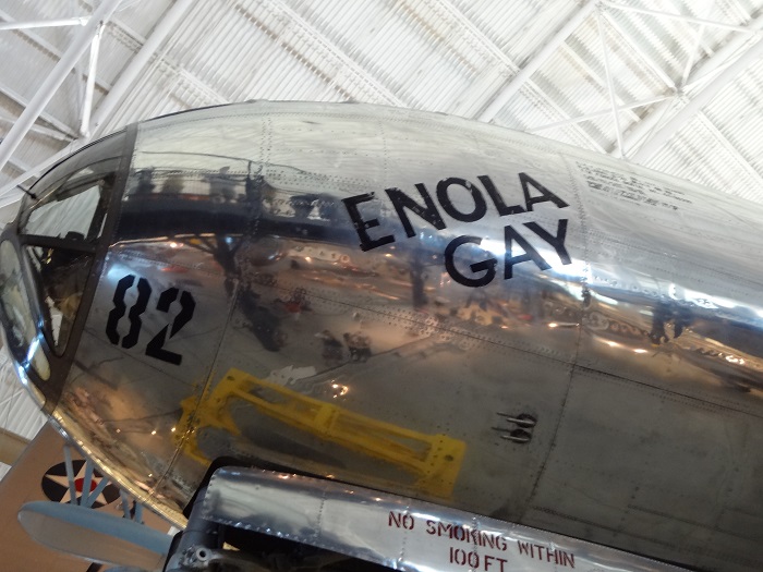 The Enola Gay today on display at the National Air and Space Museum Udvar-Hazy Center.